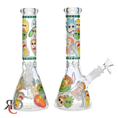 WATER PIPE BEAKER R&M GLOW IN DARK WP12063 1CT
